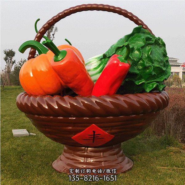 新农村农庄采摘园玻璃钢蔬菜水果篮子雕塑  装饰模型道具摆件（1）
