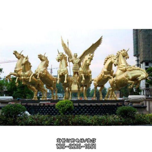 城市广场摆放铸铜骑马人物雕塑（2）