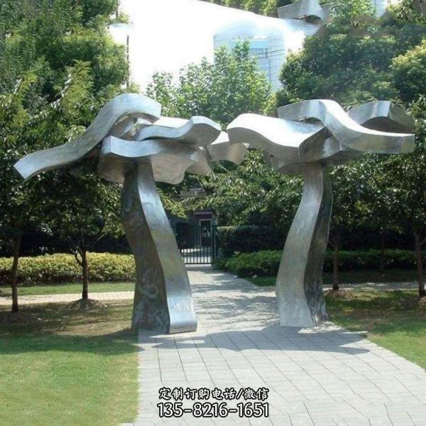 不锈钢抽象蒲公英地标建筑雕塑广场景观草坪装饰（3）