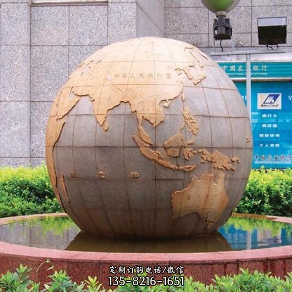 学院广场摆放全铜地球仪浑天仪雕塑（4）