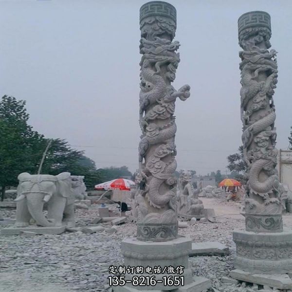户外广场大型景观龙柱雕塑