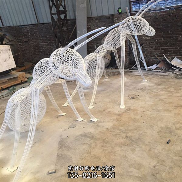 不锈钢丝网镂空蚂蚁雕塑 铁艺编织蚂蚁雕塑（5）