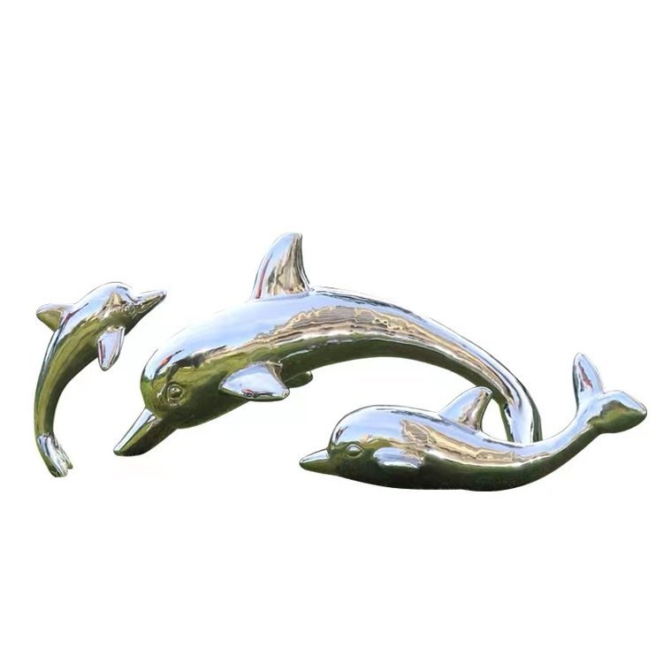 超越限制的海豚景观雕塑图片