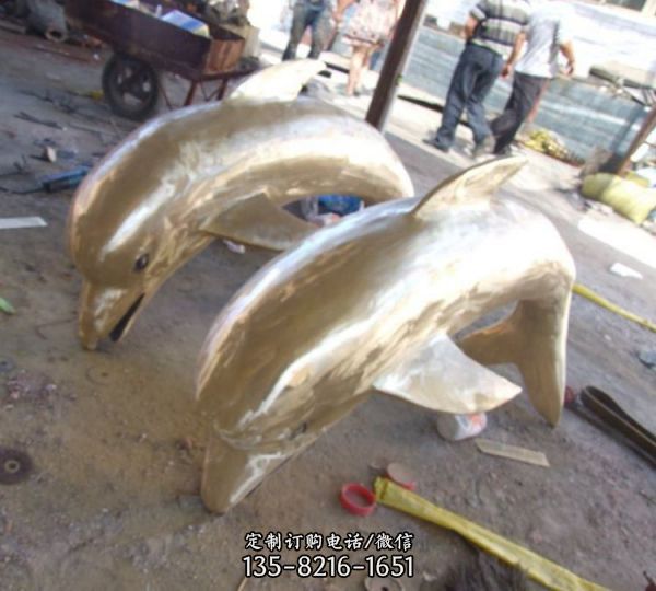 城市广场海洋动物  大型创意不锈钢海豚 （1）
