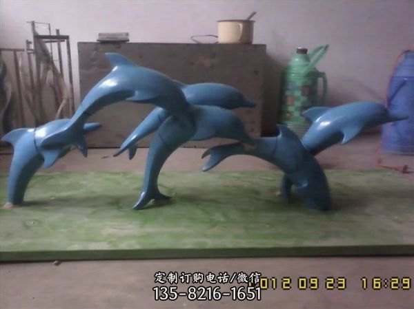 城市广场海洋动物  大型创意不锈钢海豚 （5）