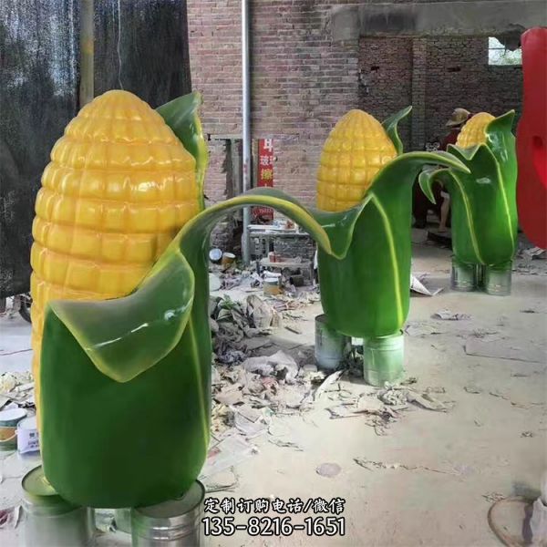 耍酷玉米：农场田园装饰玻璃钢卡通雕塑