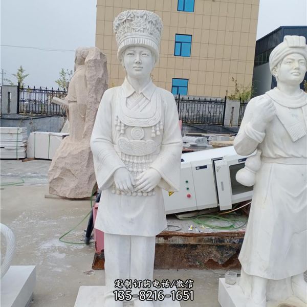 广场学院摆放大理石人物雕塑摆件（1）