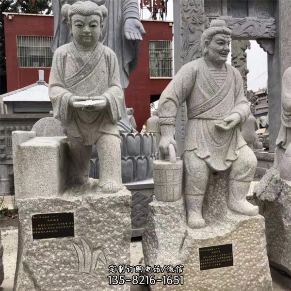 景区寺院摆放青石雕刻人物佛像造型雕塑