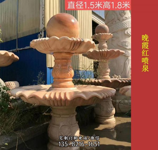 小区园林摆放大理石风水球喷泉雕塑摆件（1）