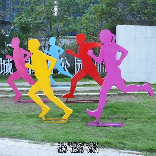 体育公园不锈钢剪影运动人物雕塑（2）