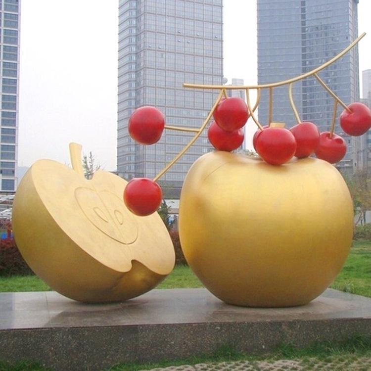 创意不锈钢景观水果雕塑图片