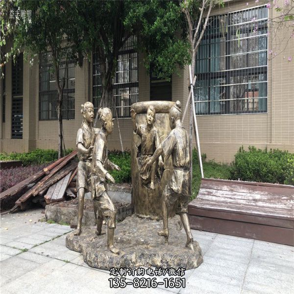 户外广场玻璃钢仿铜人物雕塑（3）