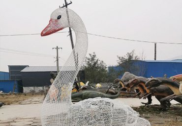 精美鏤空大型不銹鋼天鵝雕塑