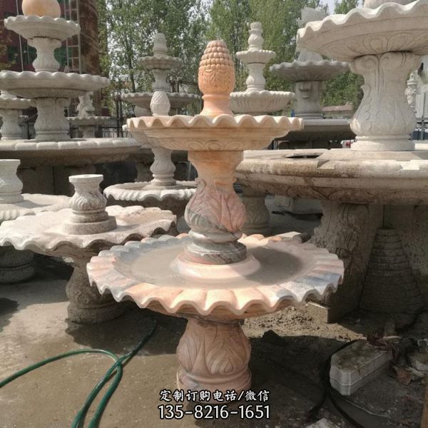 别墅小区欧式石雕多层喷泉雕塑（3）