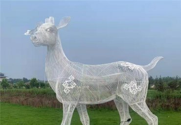 抽象鹿雕镂空不锈钢雕塑 