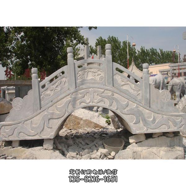 庭院园林石雕景桥 汉白玉观赏桥定制（1）