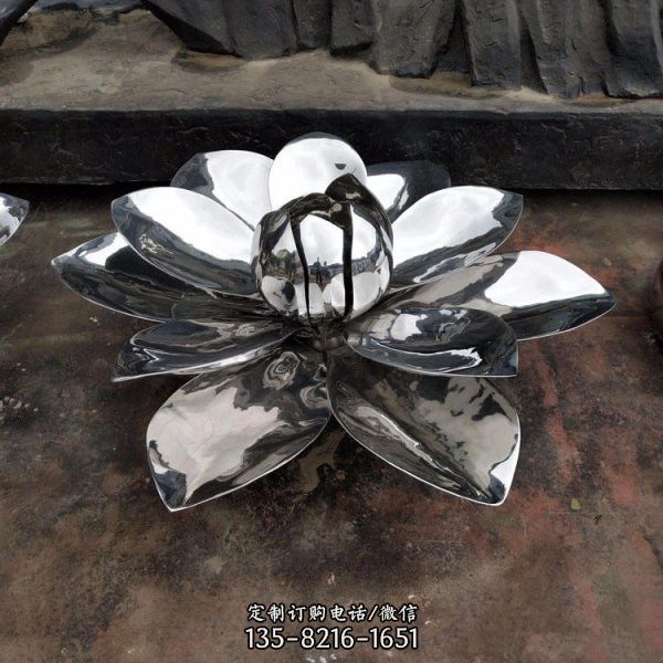 不锈钢雕塑定制金属铁艺大型创意镜面莲花