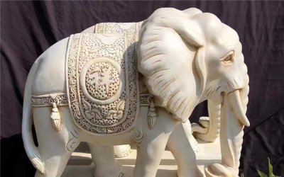 大理石大象雕塑精美