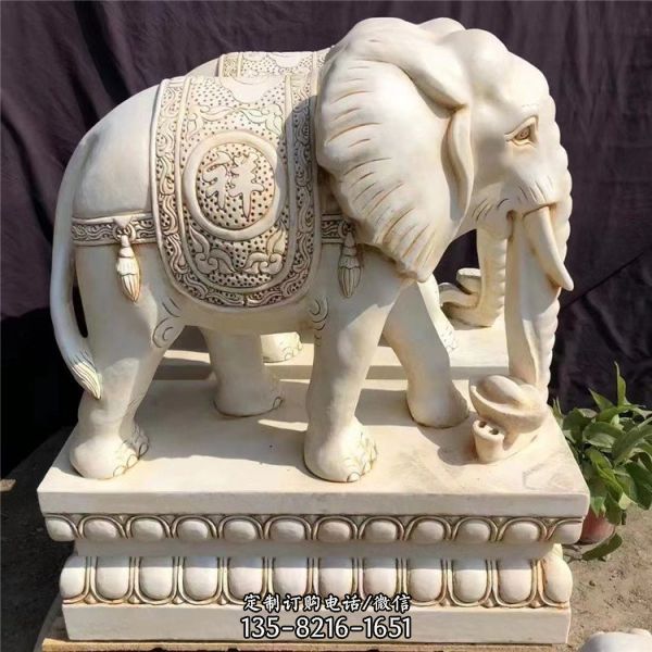 大理石大象雕塑精美