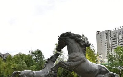 铜铸马景观动物雕塑