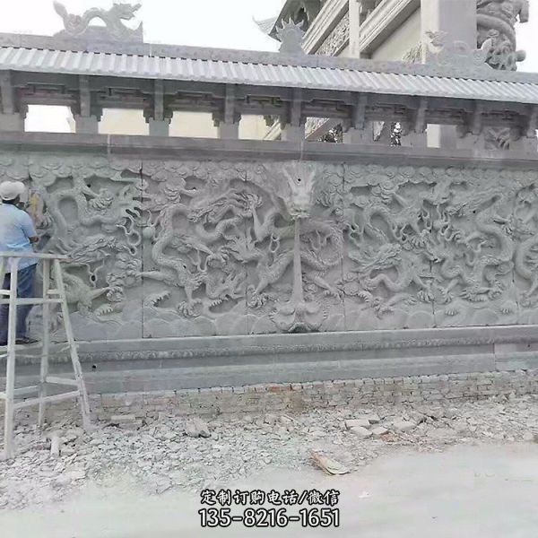 寺庙园林石雕创意大型户外照壁雕塑（3）