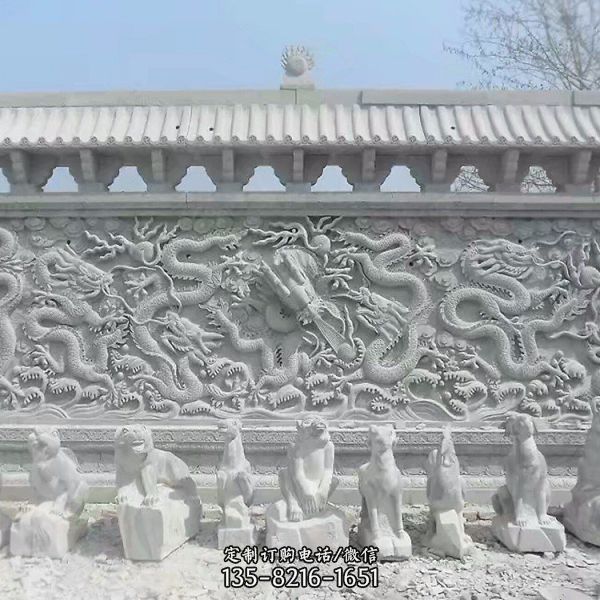 寺庙园林石雕创意大型户外照壁雕塑（1）