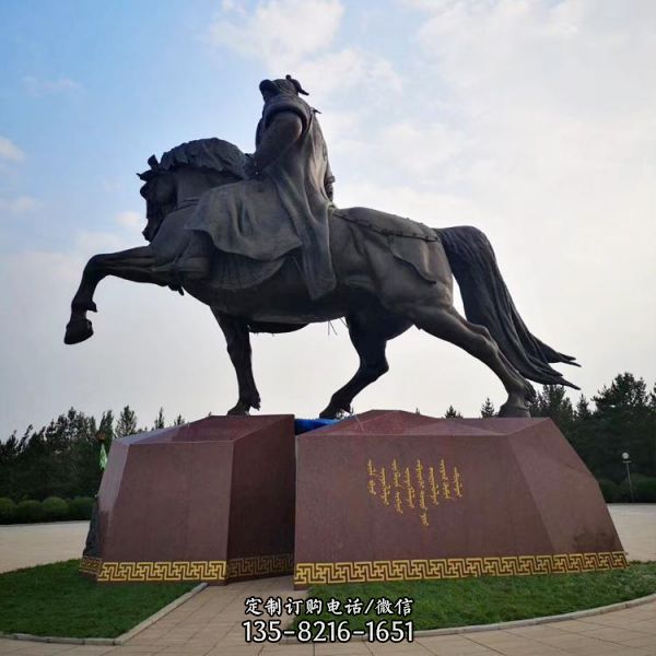 广场摆放铸造将军骑马铜马景观雕塑（2）