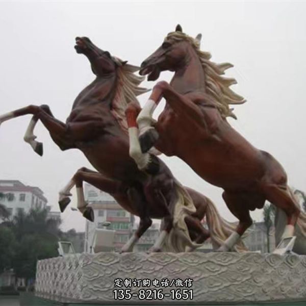 广场摆放铸造将军骑马铜马景观雕塑（5）