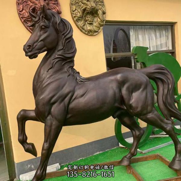 广场摆放铸造将军骑马铜马景观雕塑（4）