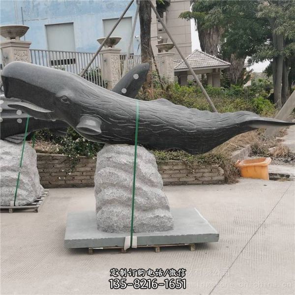 公园广场海豚装饰摆件摆设 大理石海洋动物海豚雕塑
