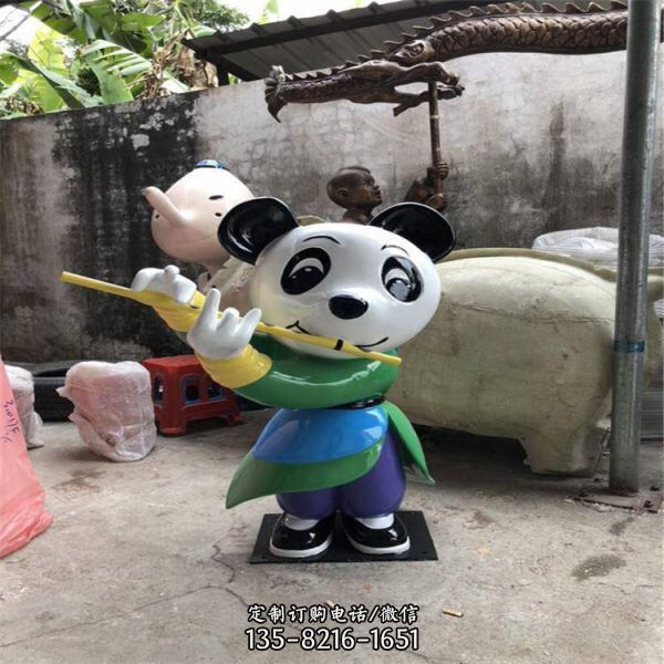 景区游乐园卡通树脂可爱熊猫雕塑（1）