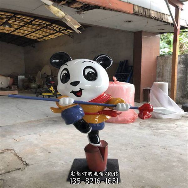 景区游乐园卡通树脂可爱熊猫雕塑（3）