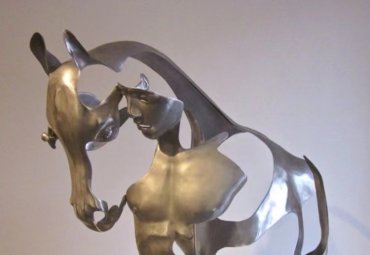 奔腾的马—不锈钢景观雕塑
