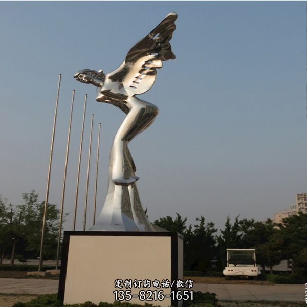 不锈钢人物雕塑 镜面运动人物 校园摆件  城市公园广场景观