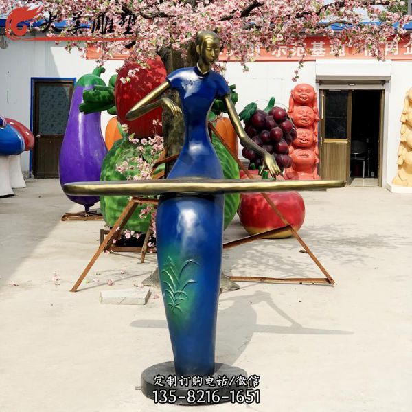玻璃钢彩绘梅兰竹菊音乐抽象人物雕塑 酒店会所景观摆件 央美定制（3）