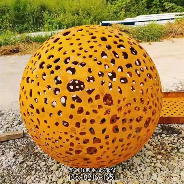 不锈钢镂空球形雕塑，美轮美奂的户外公园装饰
