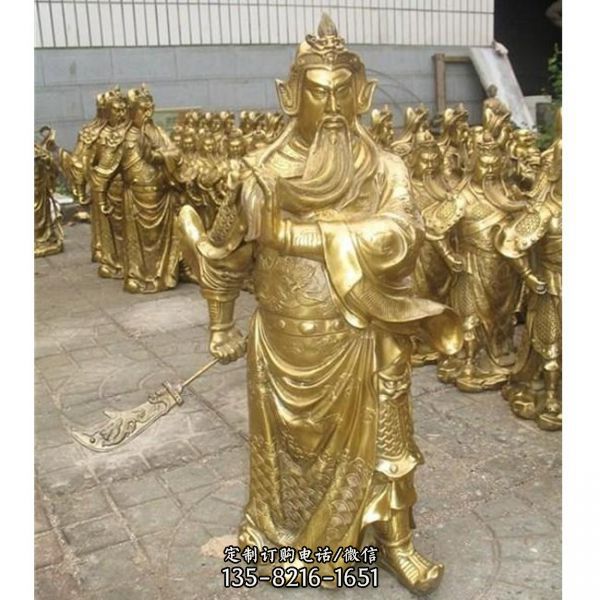 关公神像黄铜铸造关公武财神雕像寺庙供件