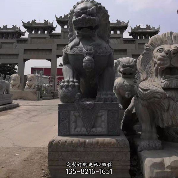 大型景观石雕动物 户外大型石狮子雕塑（1）