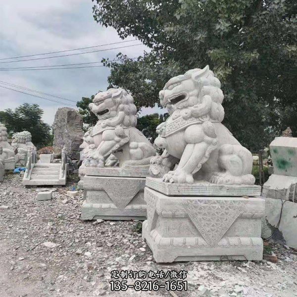 大型景观石雕动物 户外大型石狮子雕塑（5）