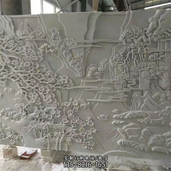 园林家居精美浮雕 别墅园林装饰 影壁雕塑（4）