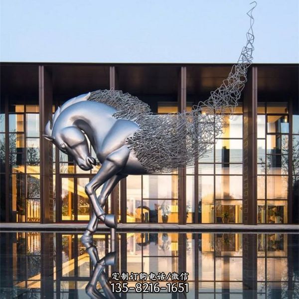 抽象创意雕塑月亮动物结合摆件 城市户外广场景观（5）