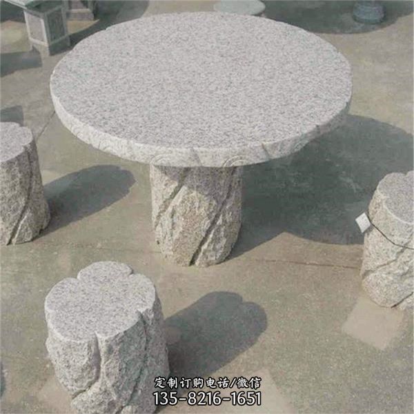 庭院天然花岗岩雕刻户外石桌子凳子
