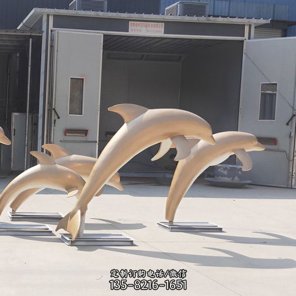 大型不锈钢海豚鱼群动物景观摆件 商场美陈（3）