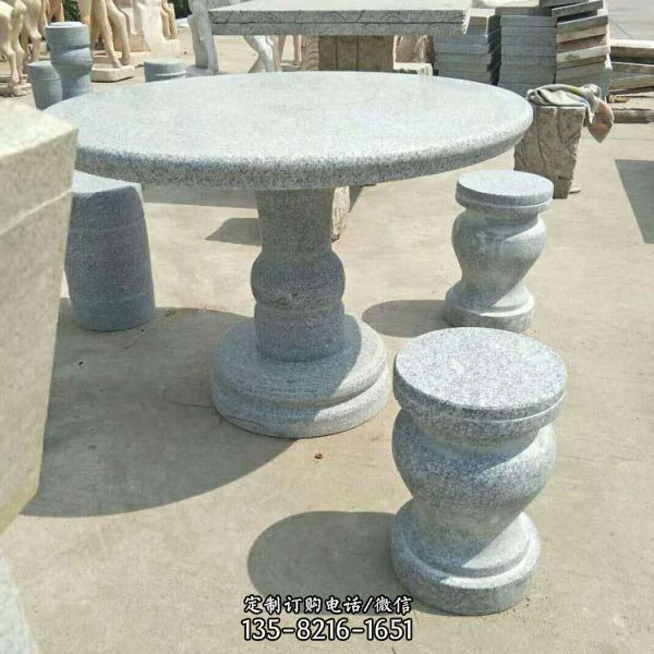 公园庭院摆放石雕花岗岩桌凳雕塑（2）