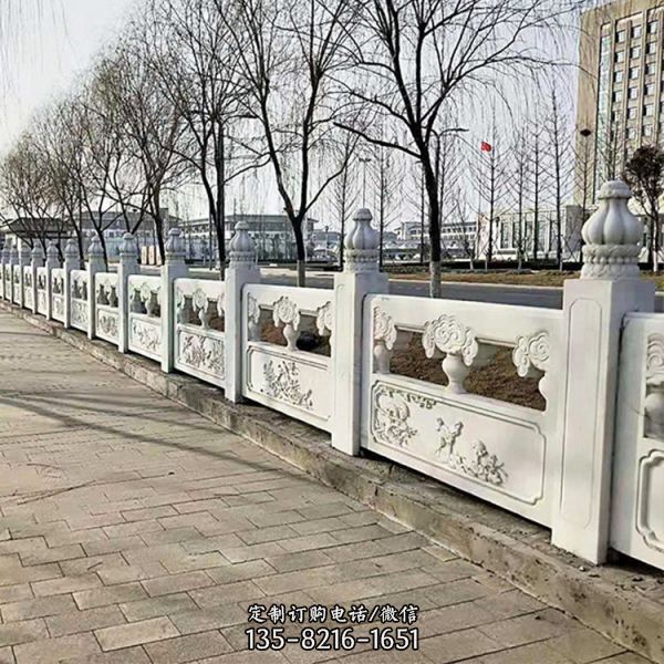 汉白玉市政石雕栏板栏杆