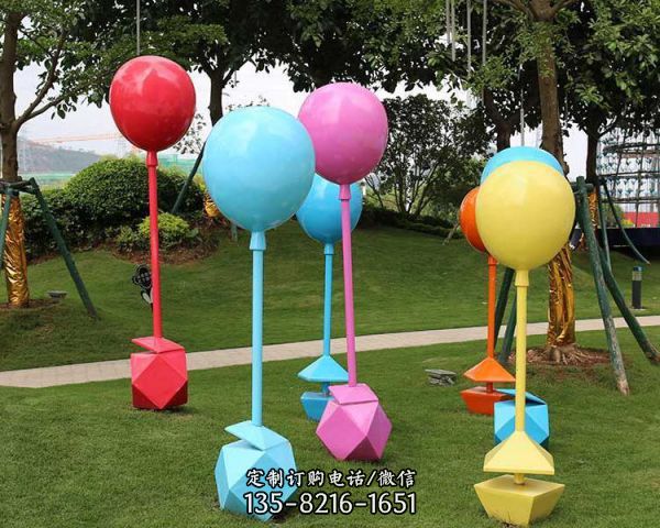 玻璃钢彩绘户外园林景观气球雕塑