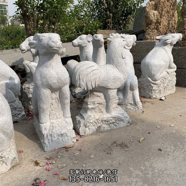 十二生肖动物石雕摆件