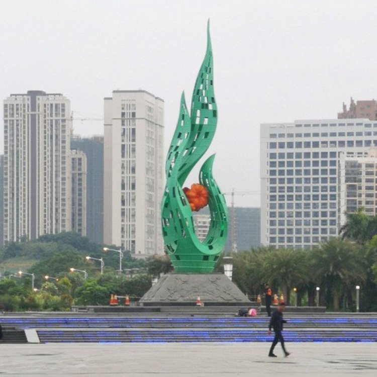 傳遞愛意的不銹鋼鏤空雕塑圖片