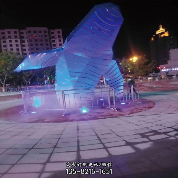 不锈钢鱼雕塑水池景观发光雕塑海豚雕塑镂空动物摆件（5）