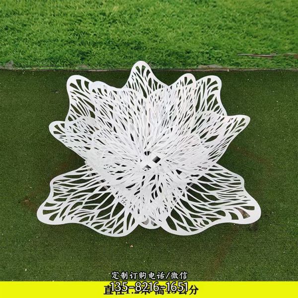不锈钢缕空艺术花朵雕塑 广场公园绿地户外植物荷花摆件（2）